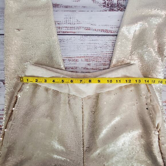 Anthropologie HEI Sequin Pants Sz S Sparkle Jogger Stretch Club Holiday Parrty - Picture 10 of 12